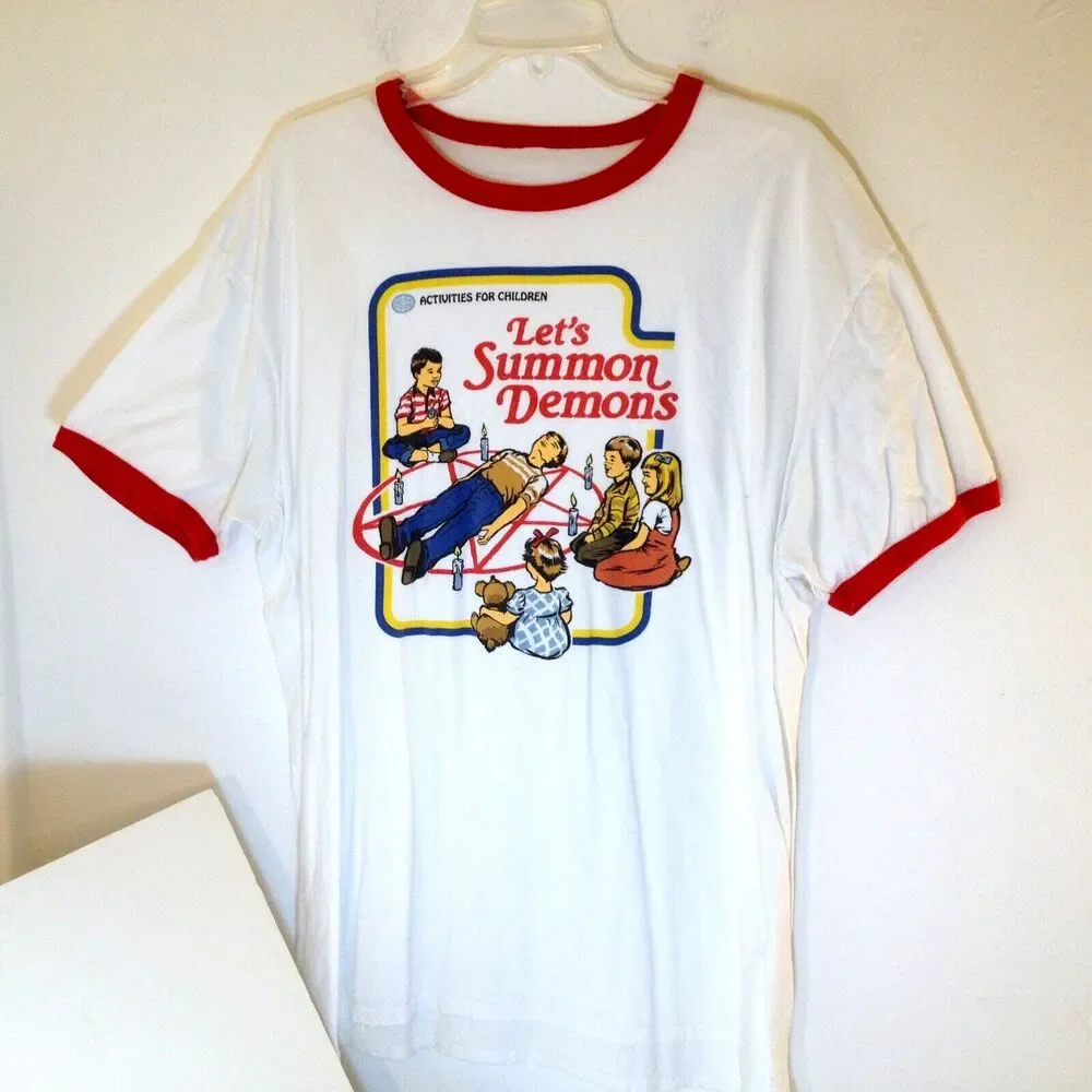 Steven Rhodes Men T Shirt Activities For Children Lets Summon Demons Tee Size 2X - Picture 1 of 8